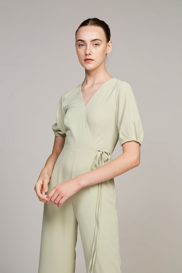 Pleat Sleeve Jumpsuit