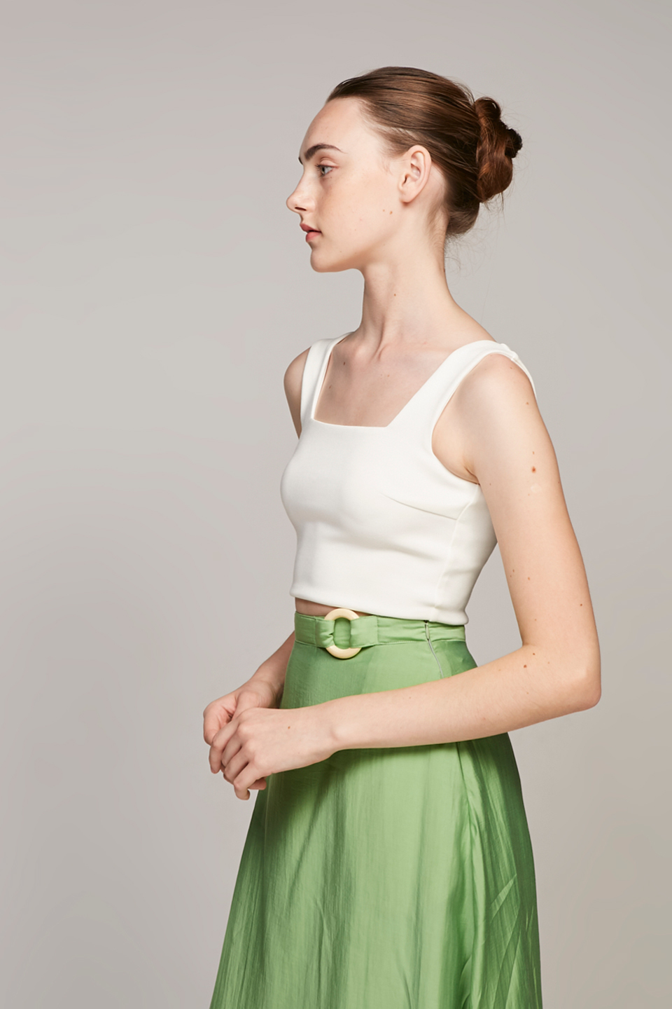 Square-Neck Jersey Crop Top