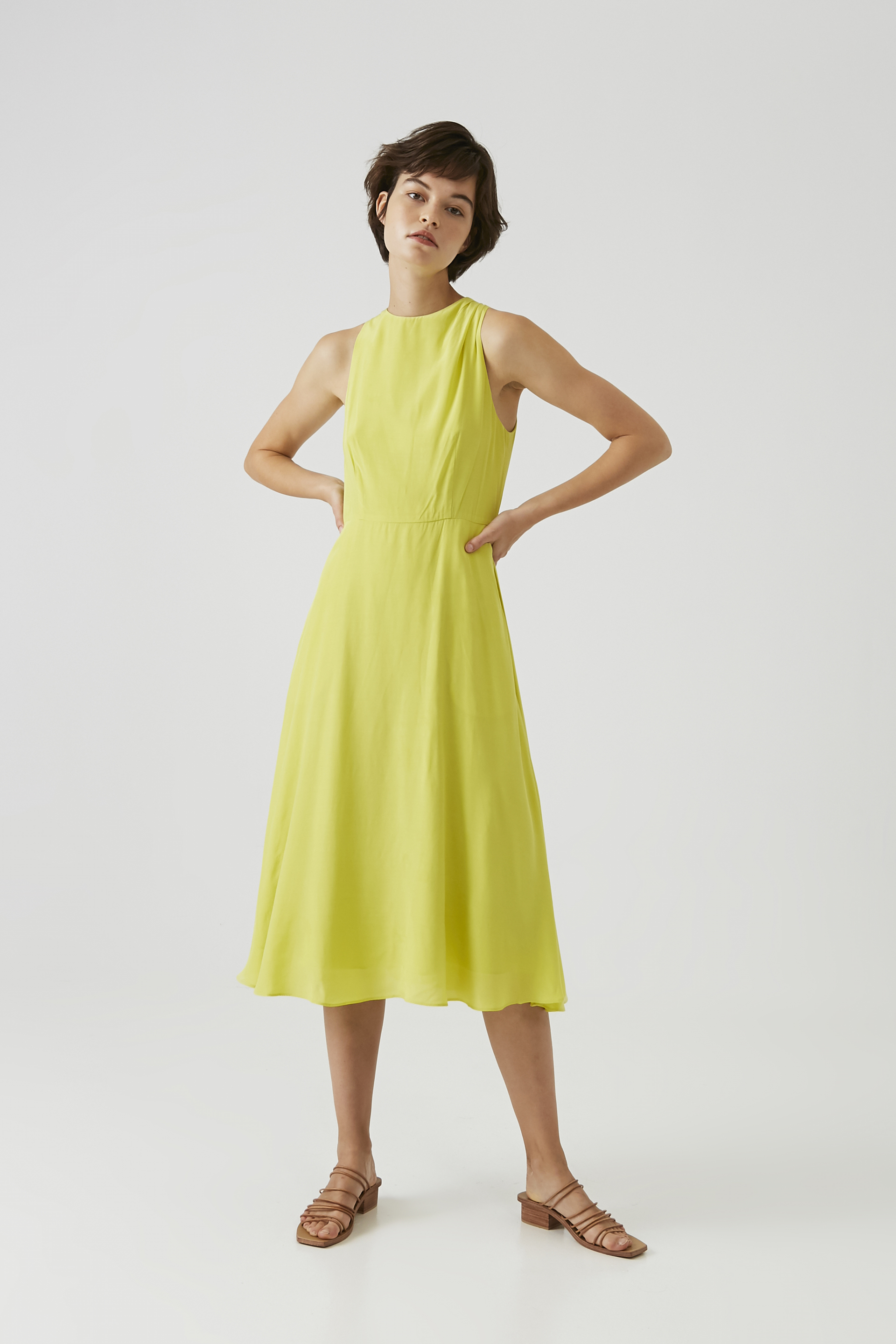 florentine one shoulder pleated mini
