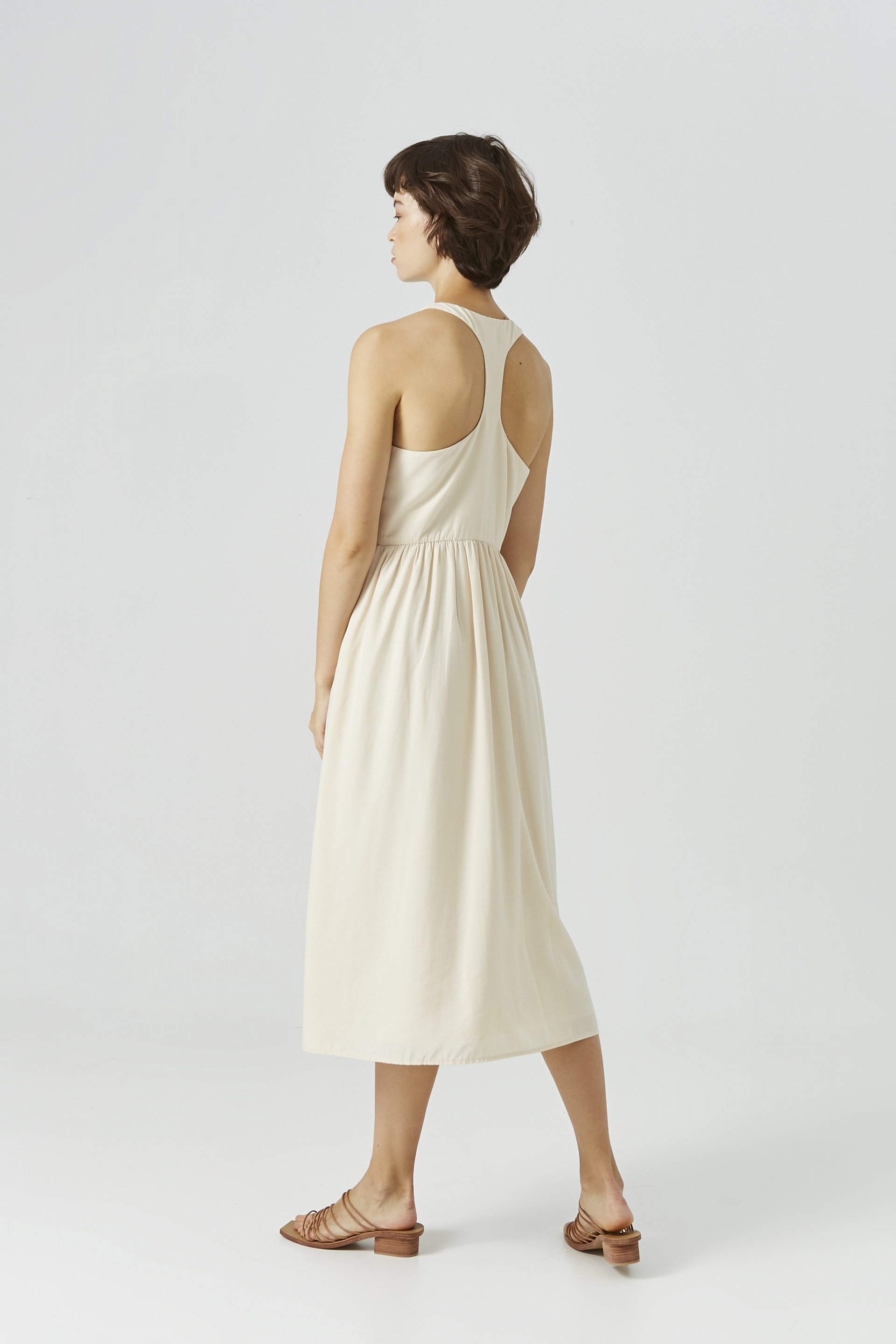 casual dress with buttons down the back