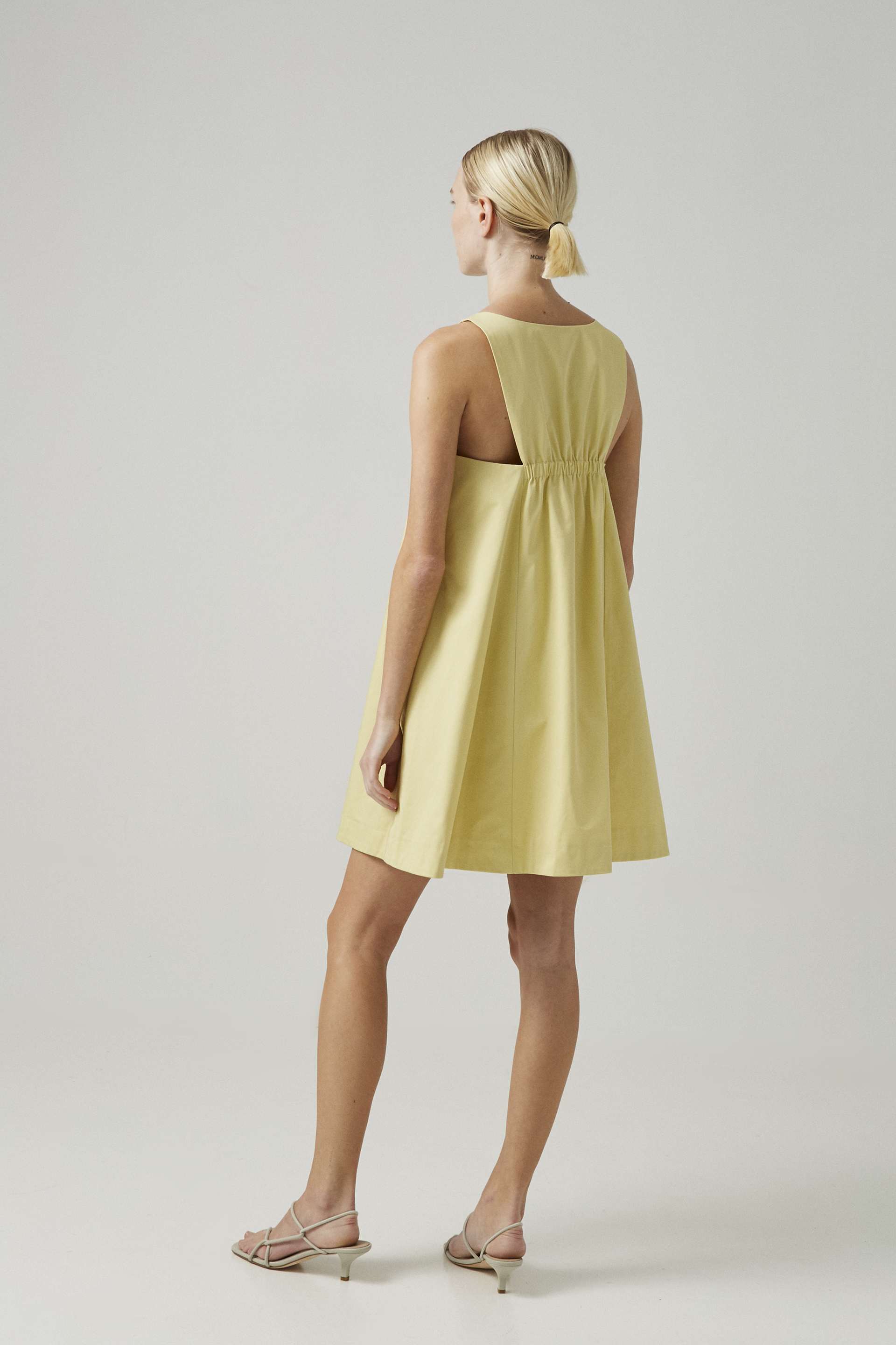Cotton Gathered-Back Shift Dress