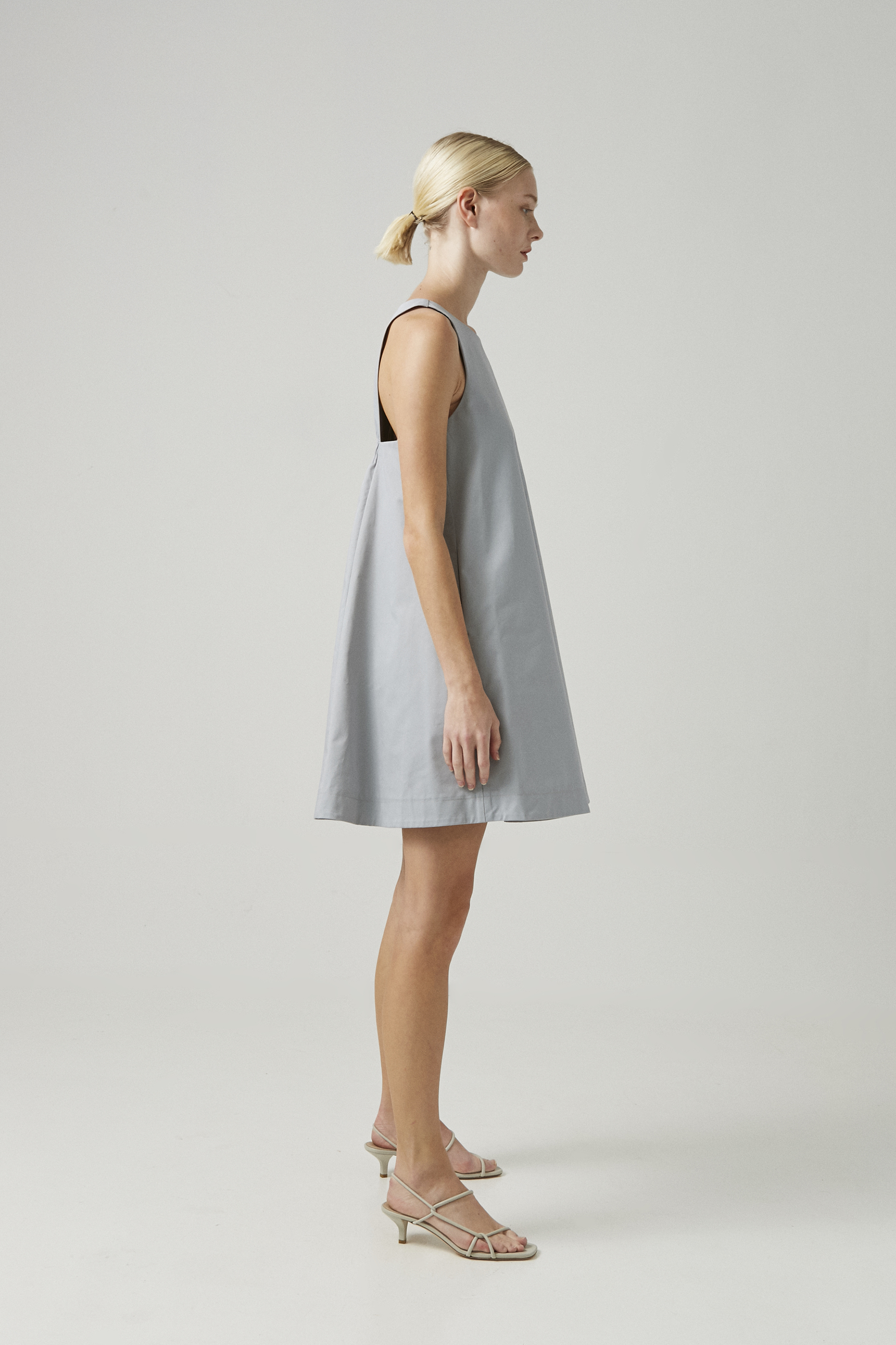 Cotton Gathered-Back Shift Dress