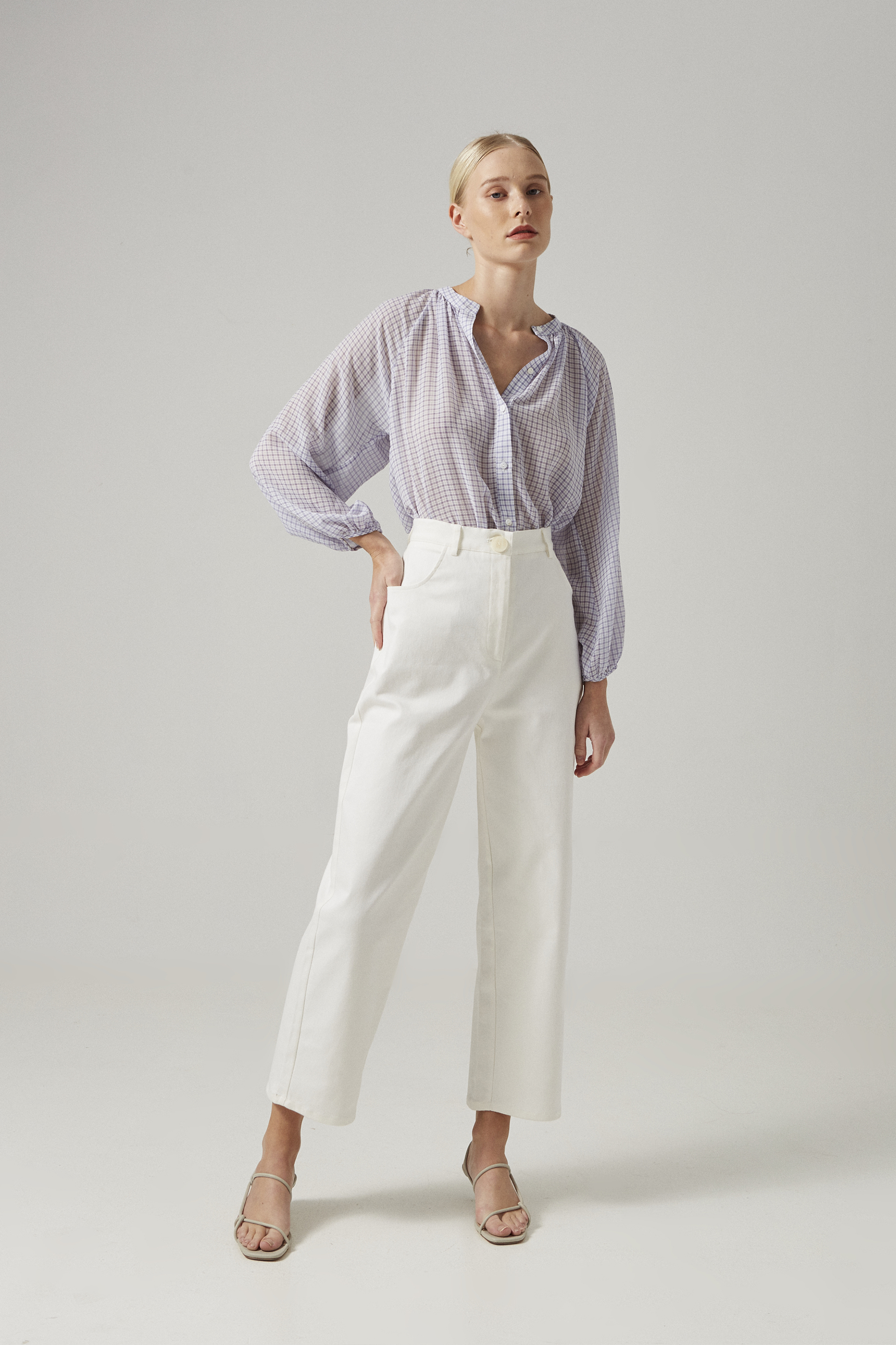 Cotton Stretch Full-Length Pants