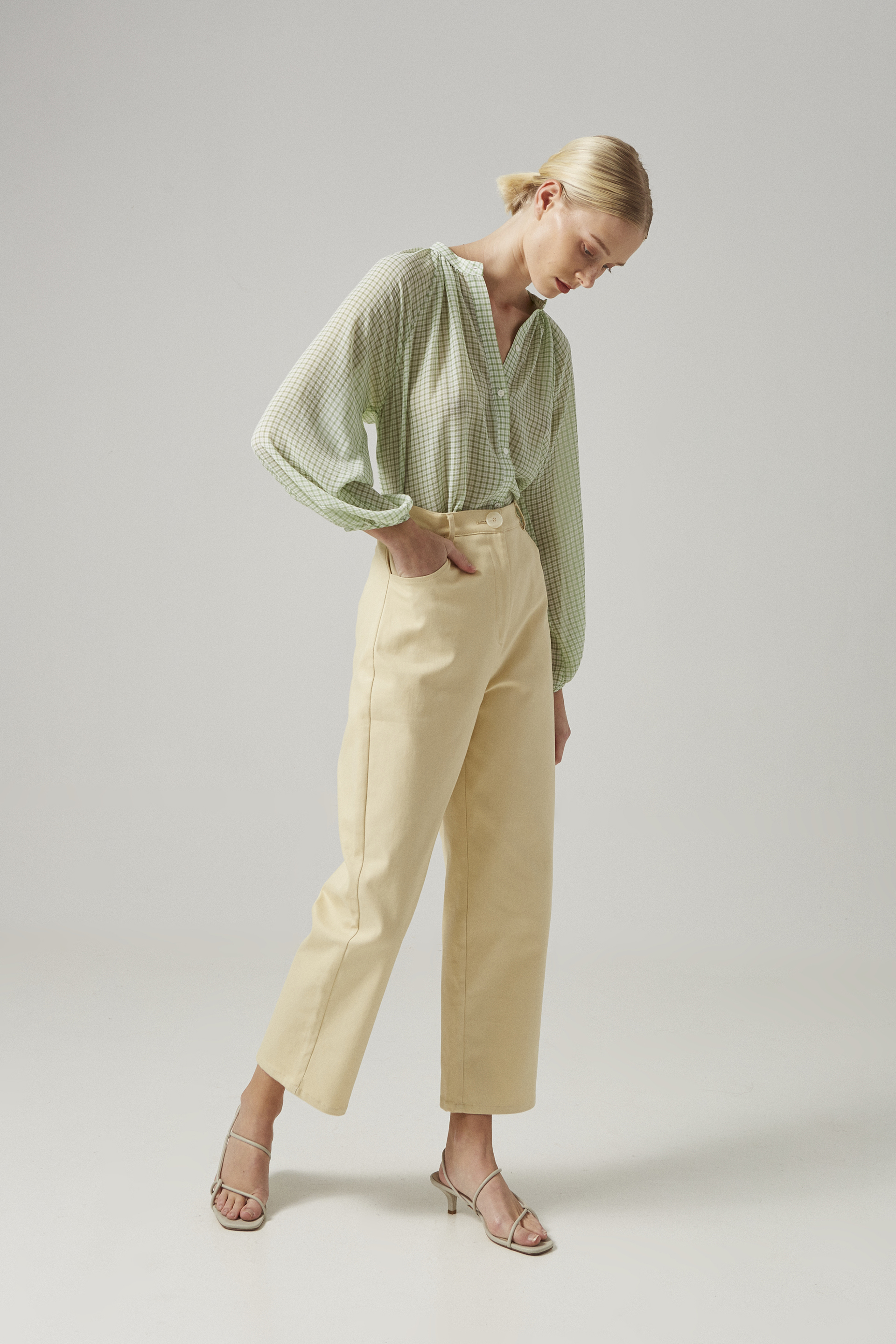 Cotton Stretch Full-Length Pants