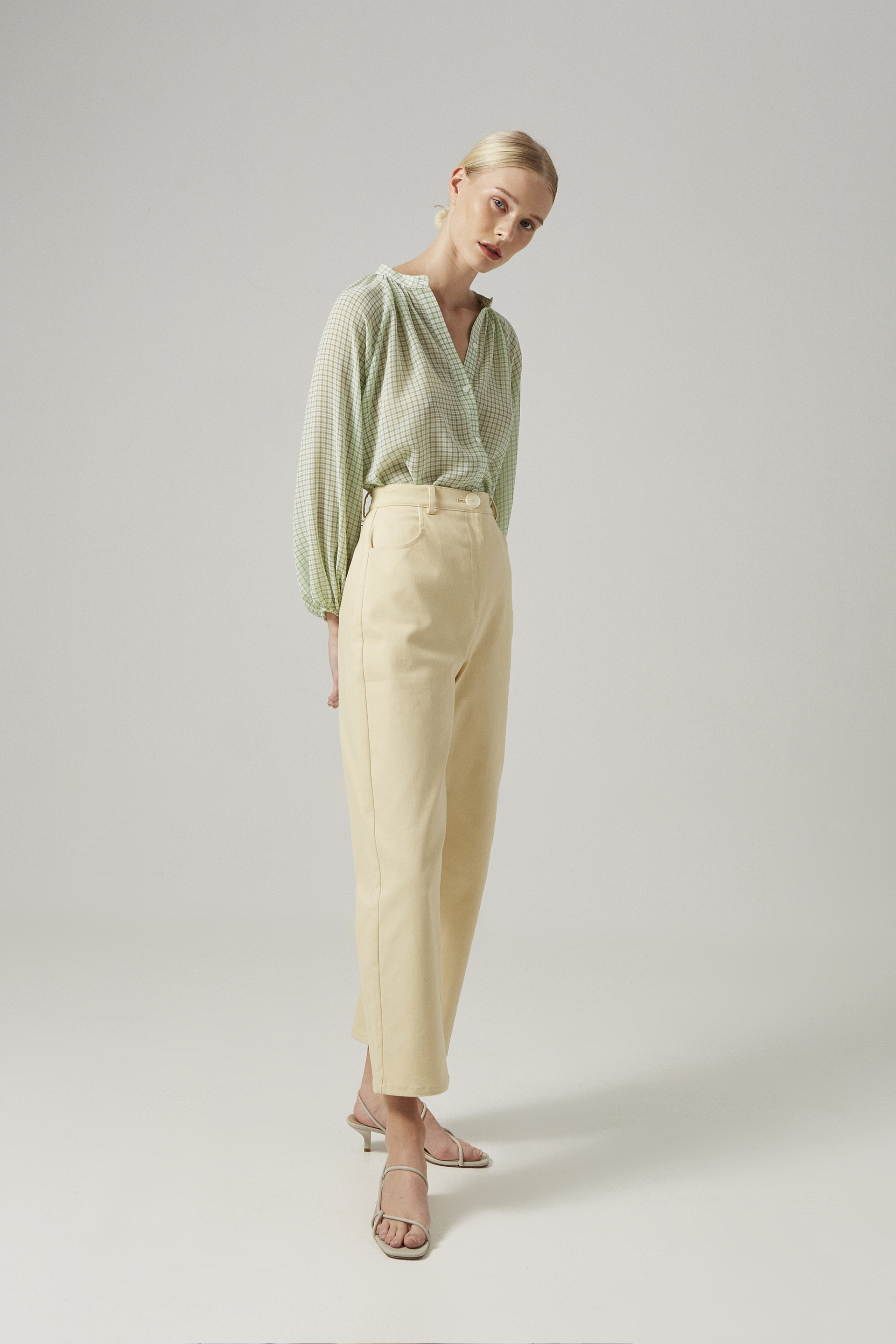 Cotton Stretch Full-Length Pants