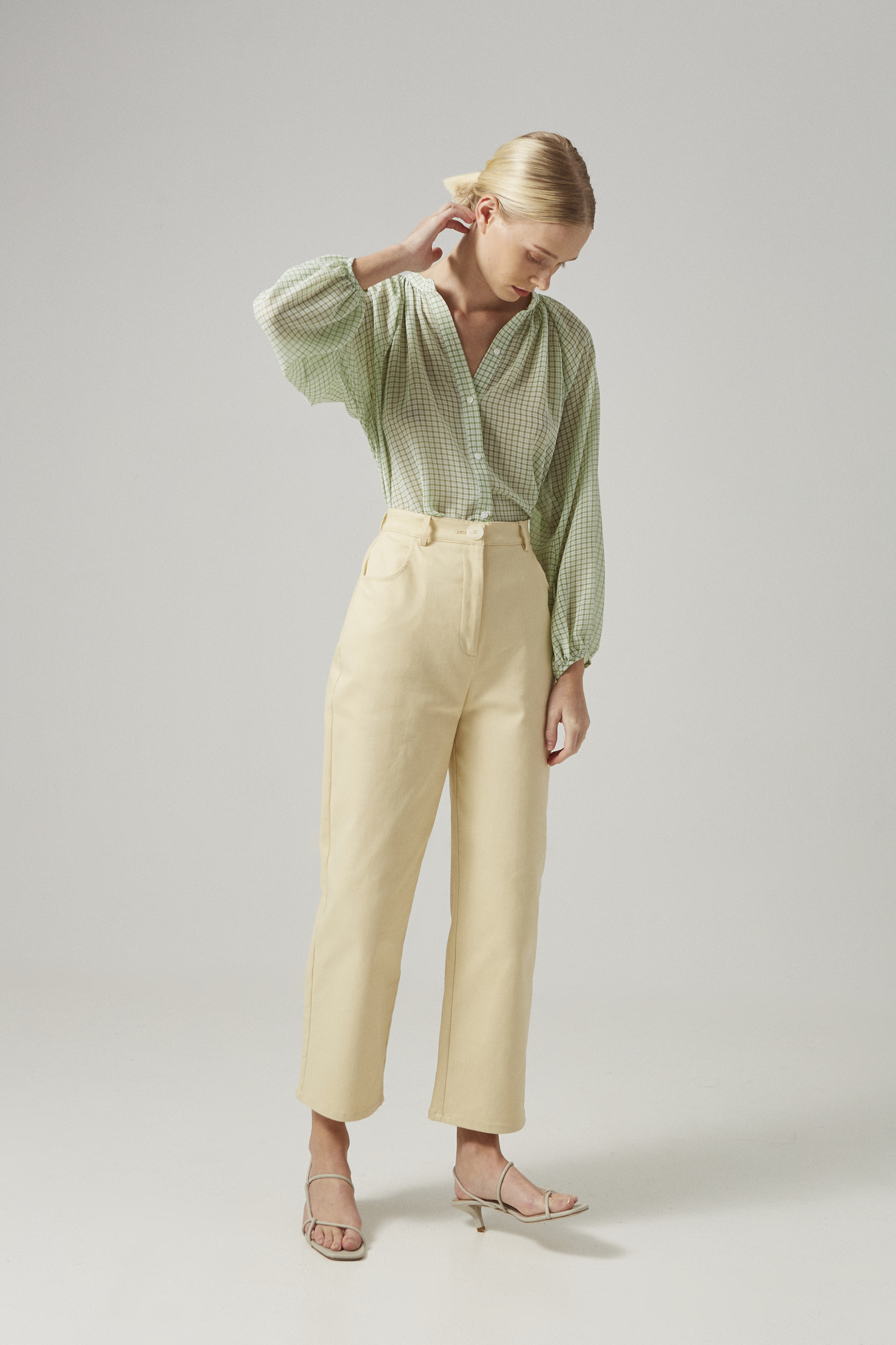 Cotton Stretch Full-Length Pants