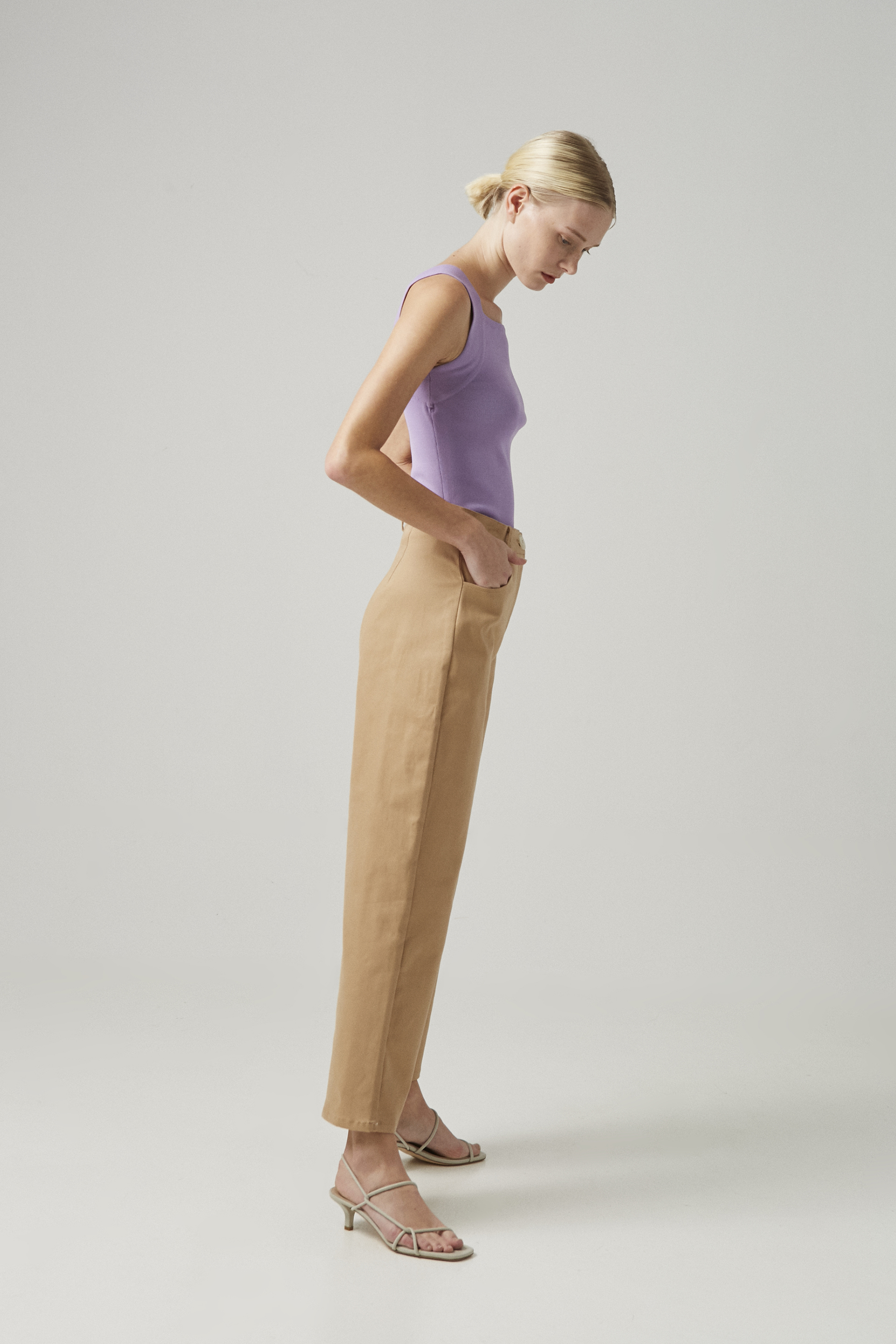 Cotton Stretch Full-Length Pants
