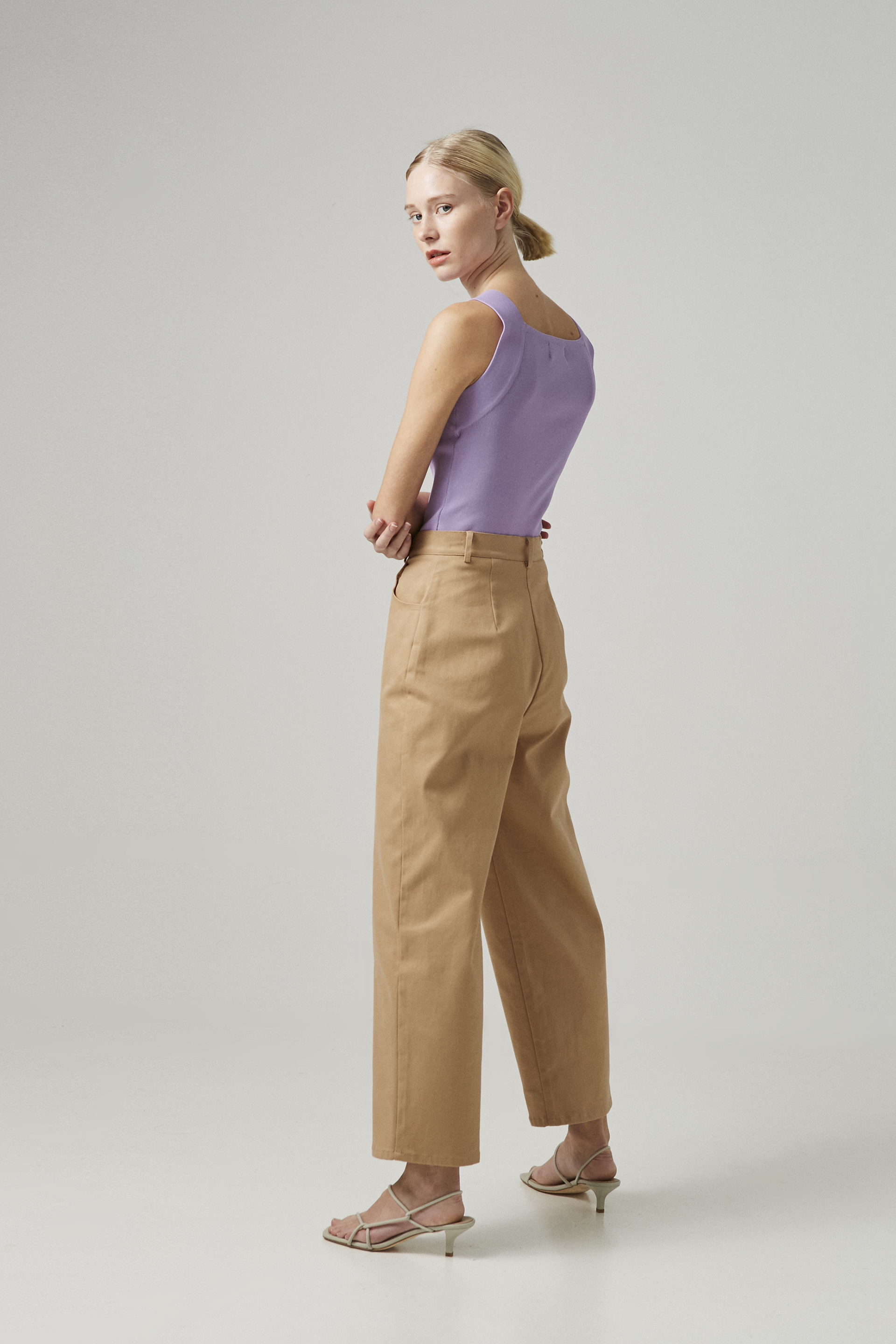Cotton Stretch Full-Length Pants