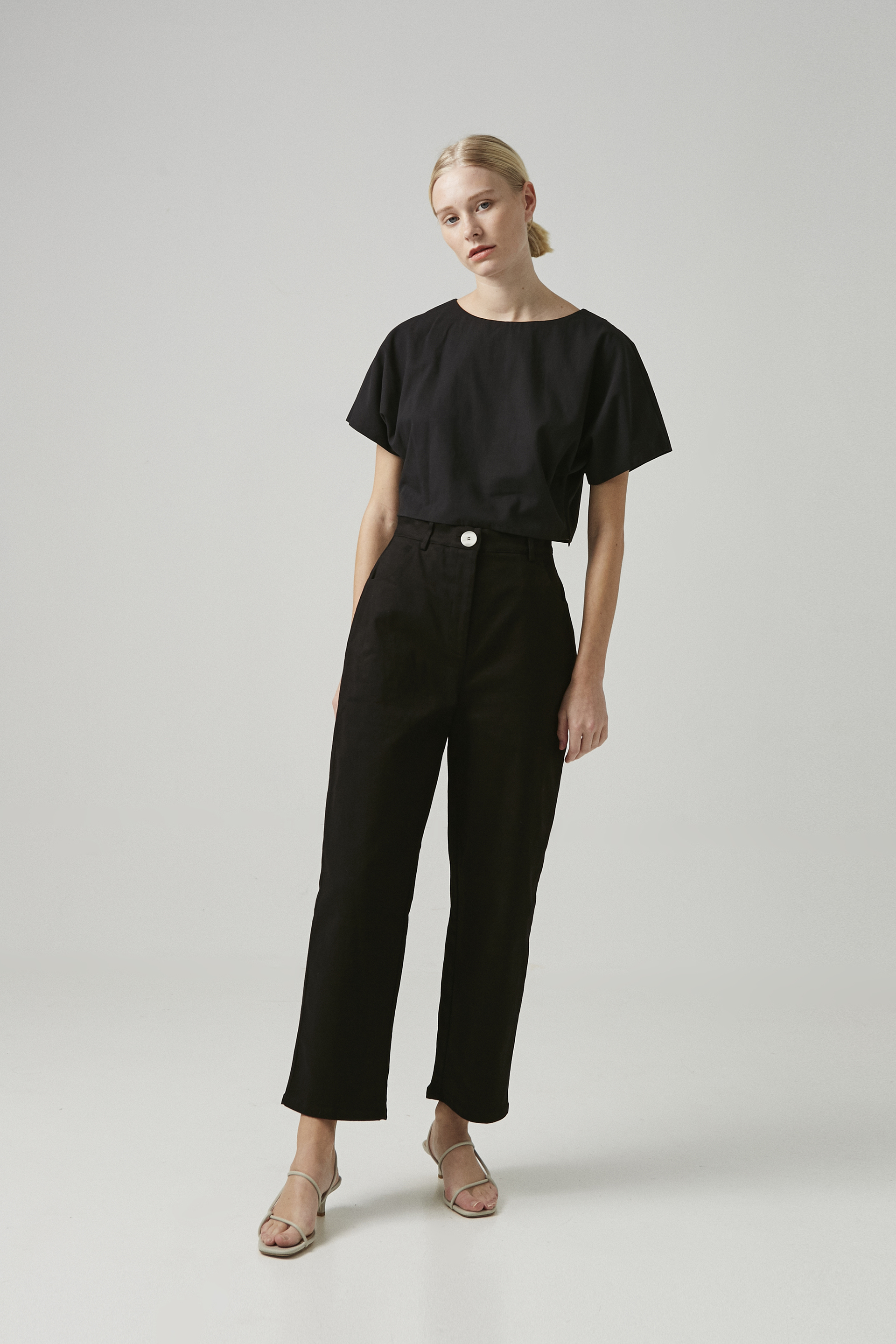 Cotton Stretch Full-Length Pants