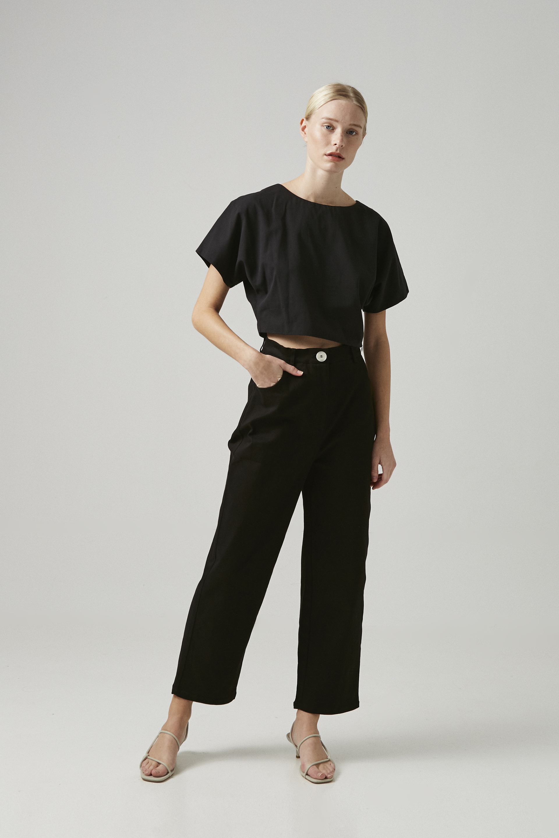 Cotton Stretch Full-Length Pants