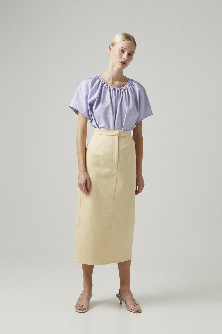 Cotton Gathered Cropped Top