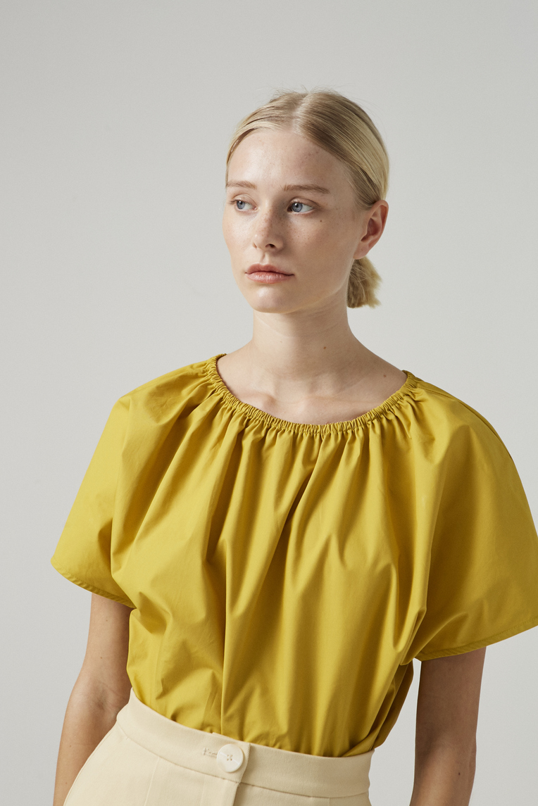 Cotton Gathered Cropped Top