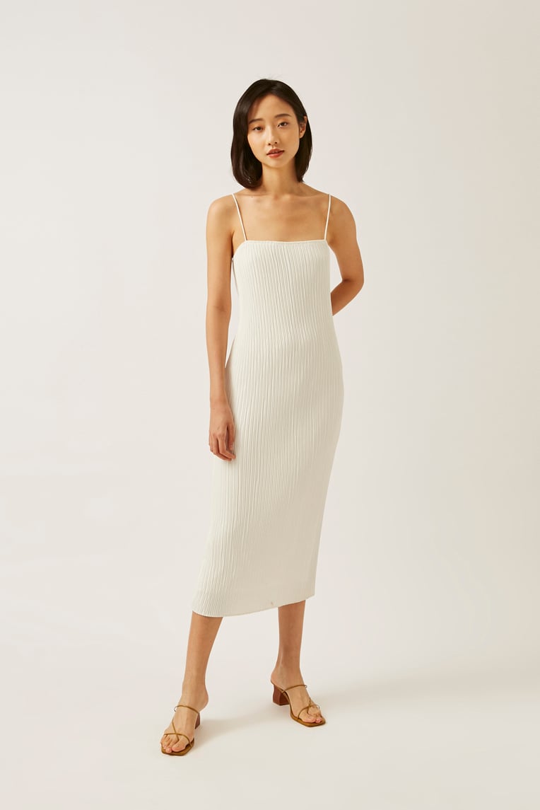 Pleated Column Dress