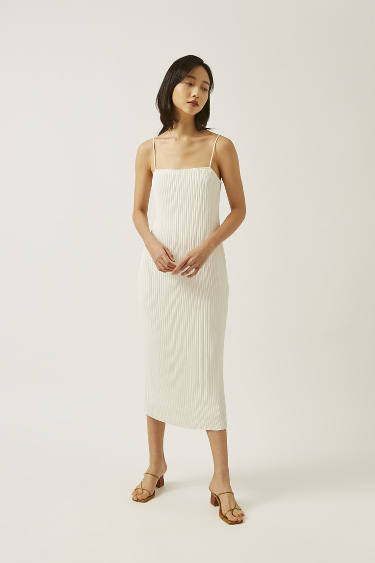 Pleated Column Dress