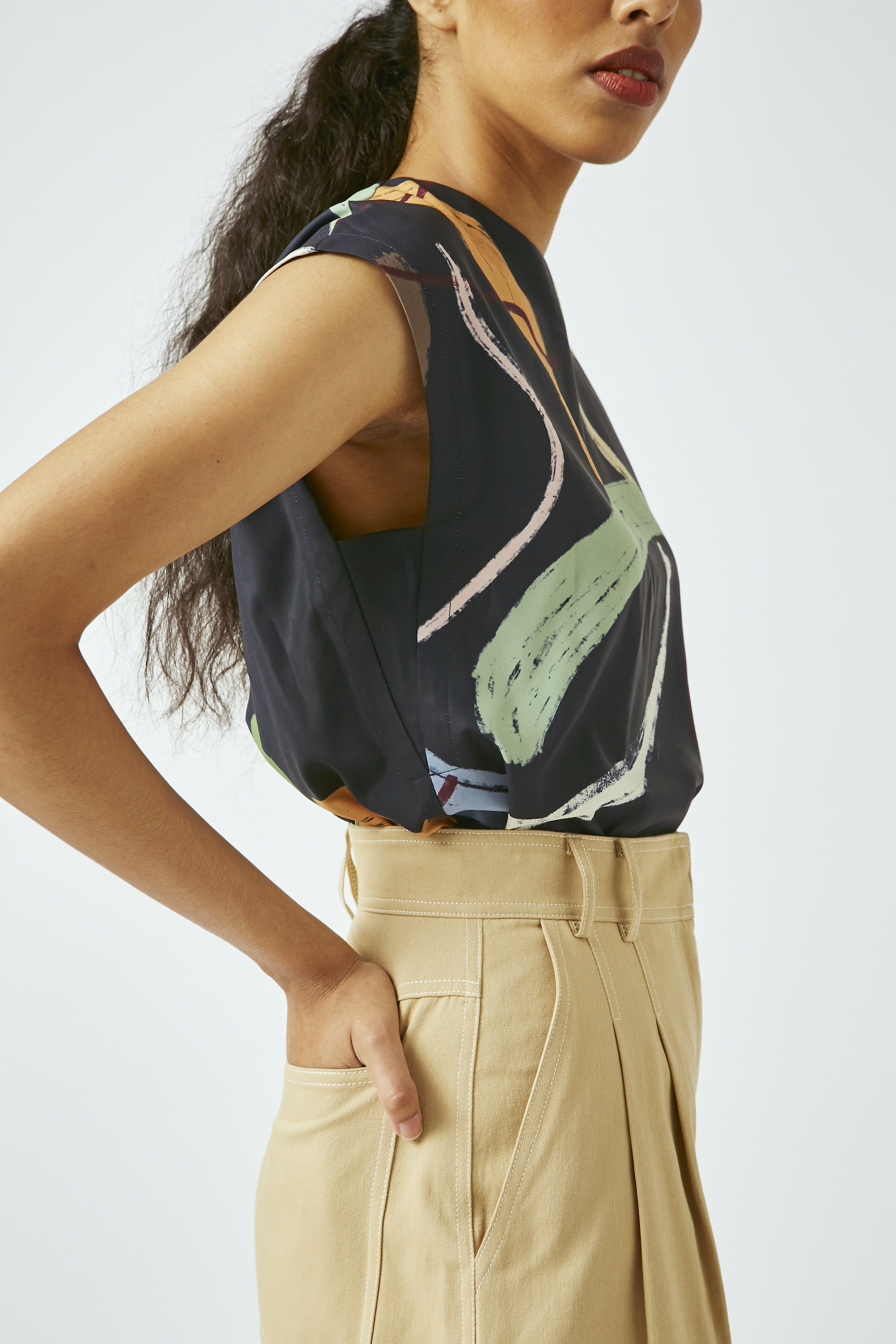 Contrast Stitch Cotton Culottes