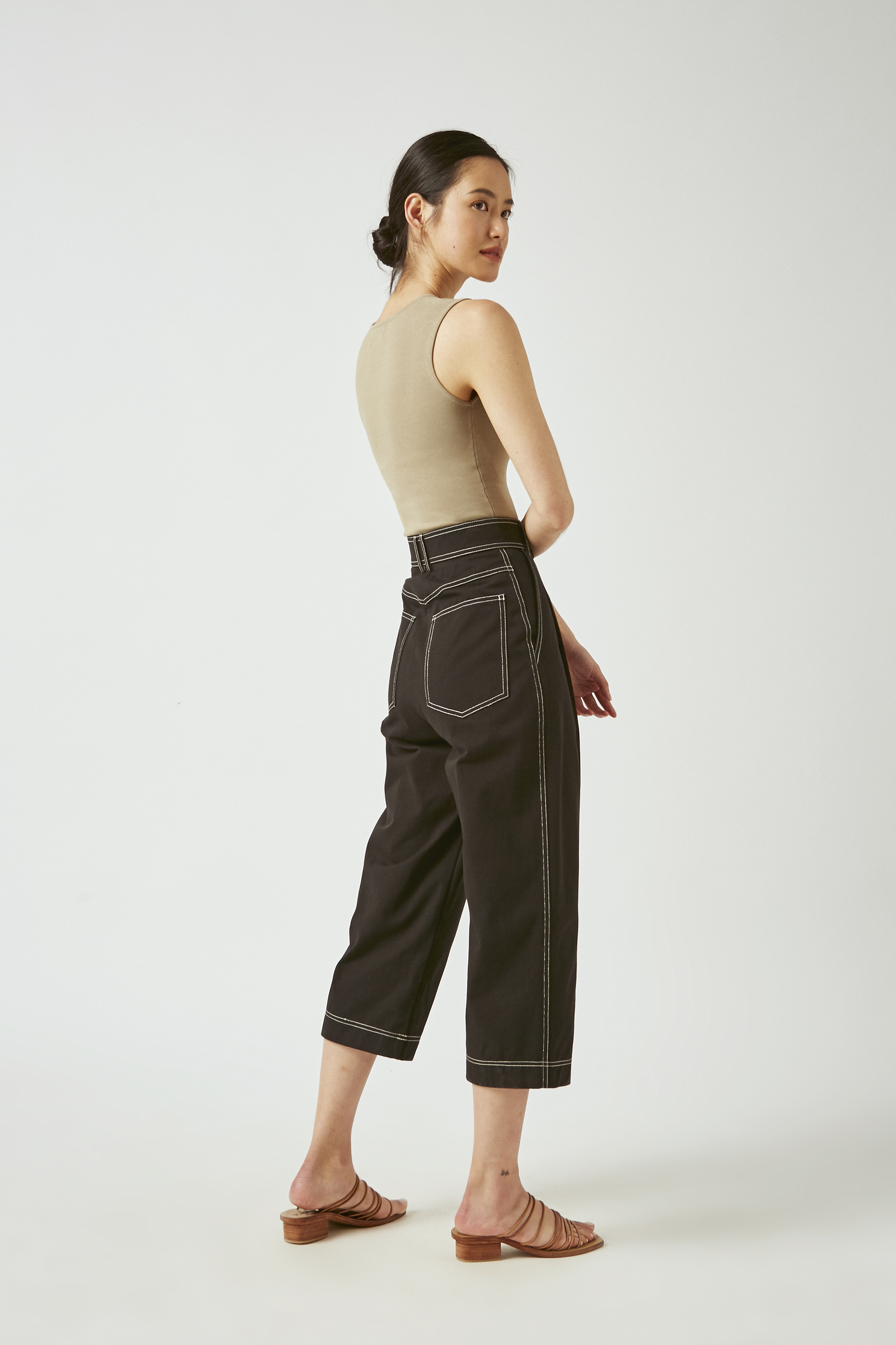 Contrast Stitch Cotton Culottes