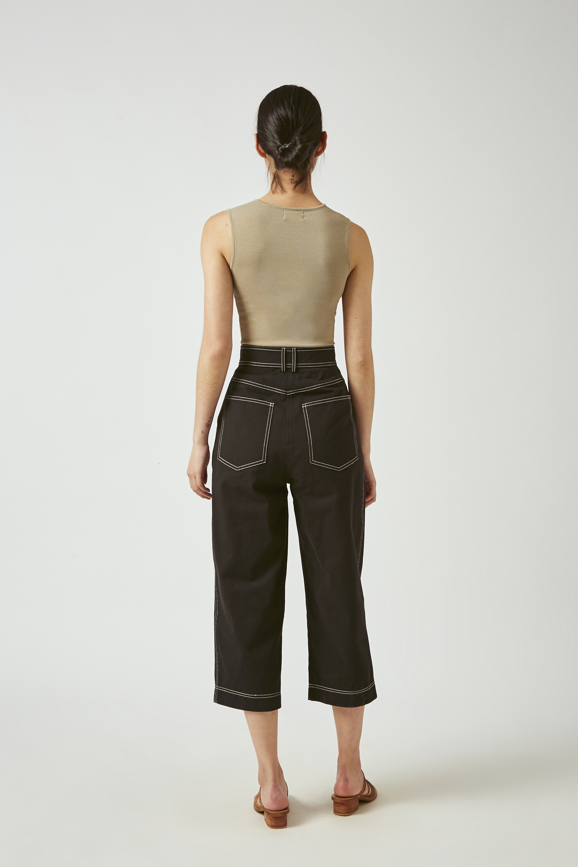 Contrast Stitch Cotton Culottes