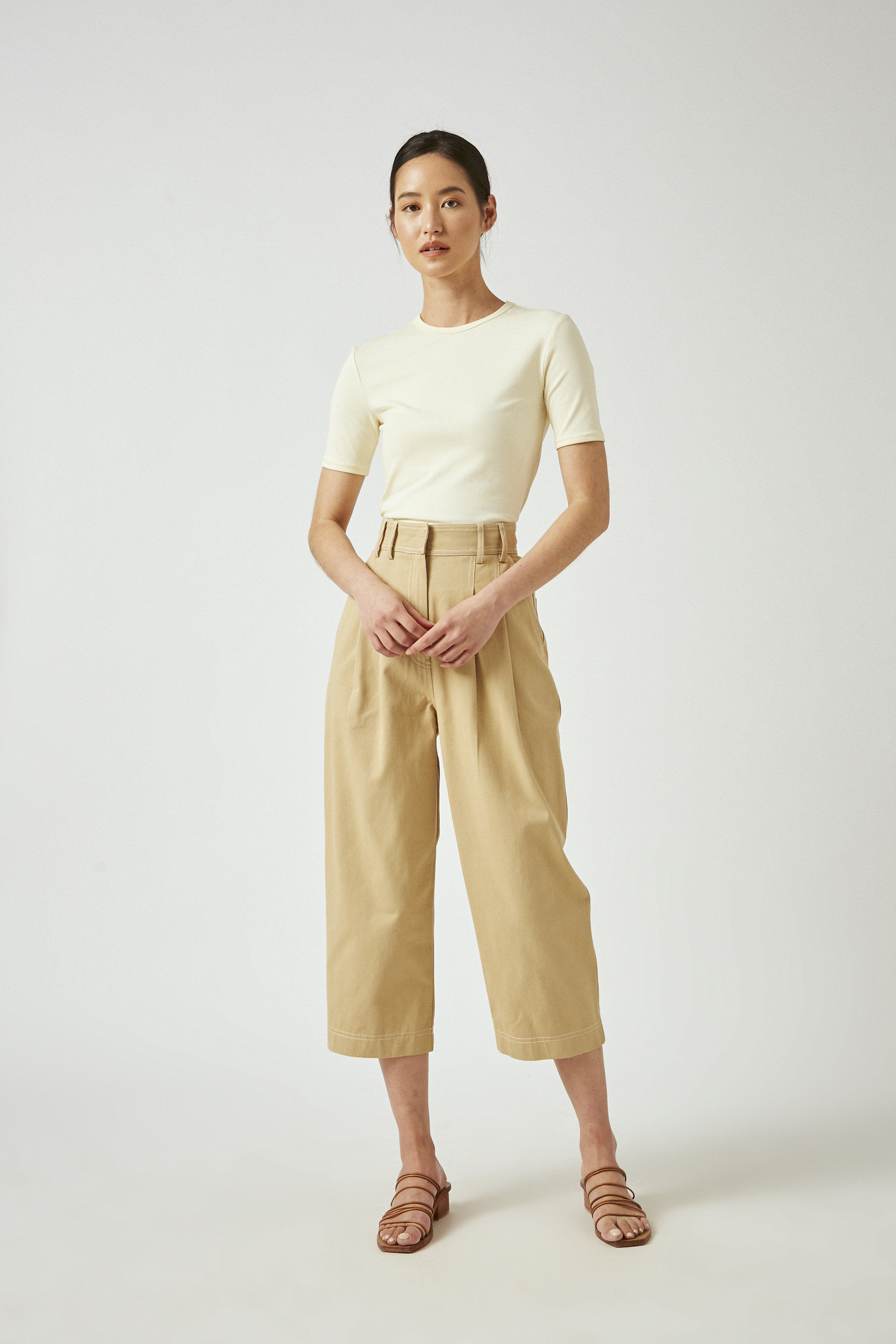 Contrast Stitch Cotton Culottes