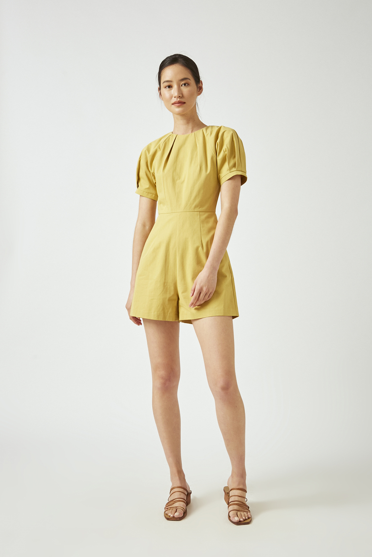 Gathered Cotton Romper