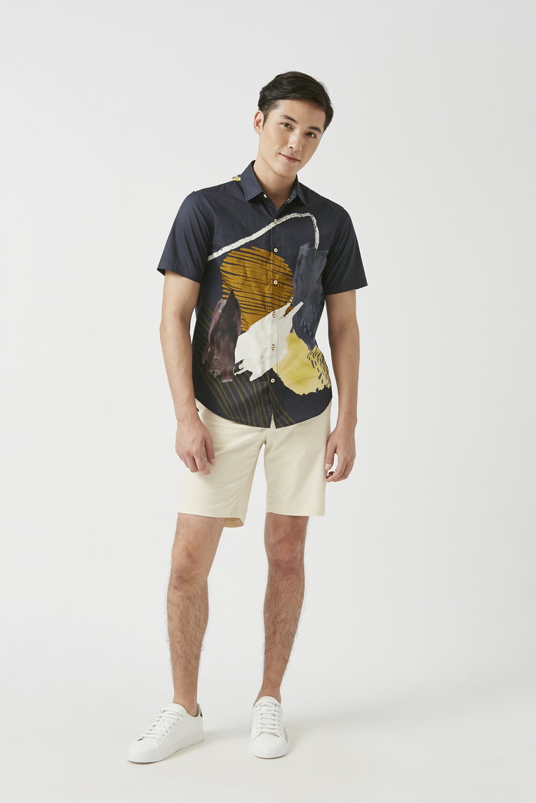 Slim Fit Cotton Bermuda Shorts