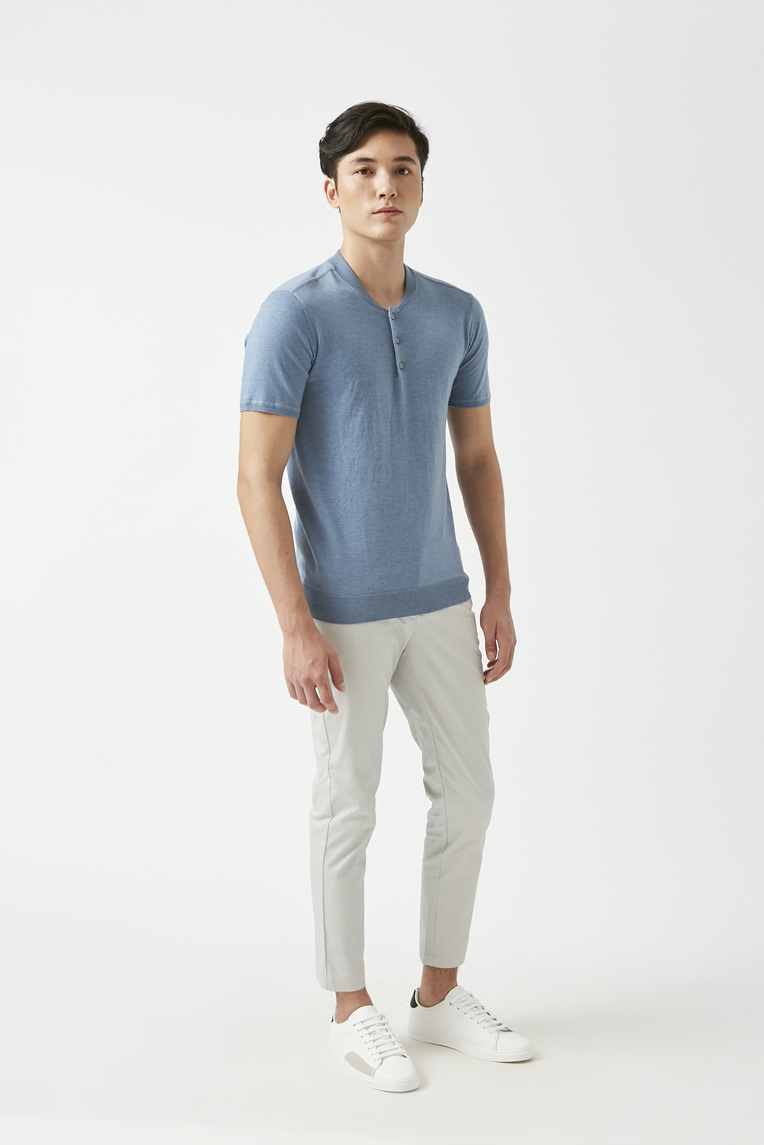 Button-Front Knit Top