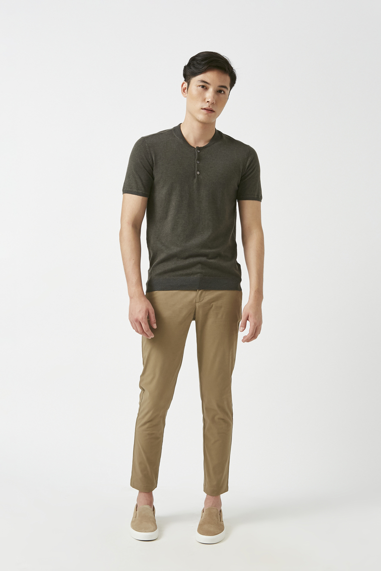 Button-Front Knit Top