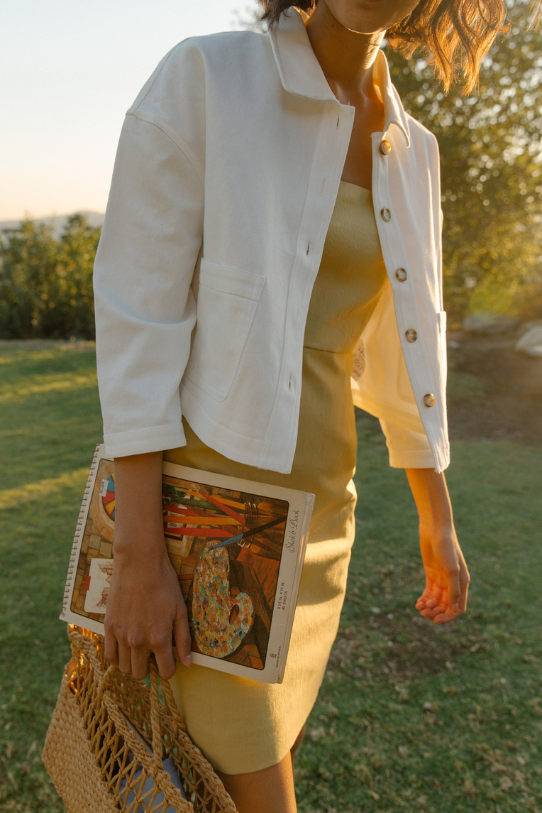 Textured Cotton Mini Dress