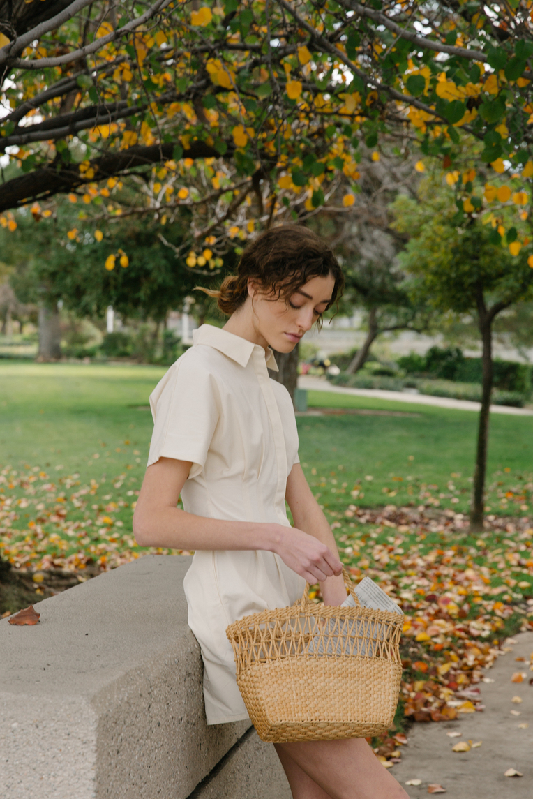 Cotton Pleated Romper