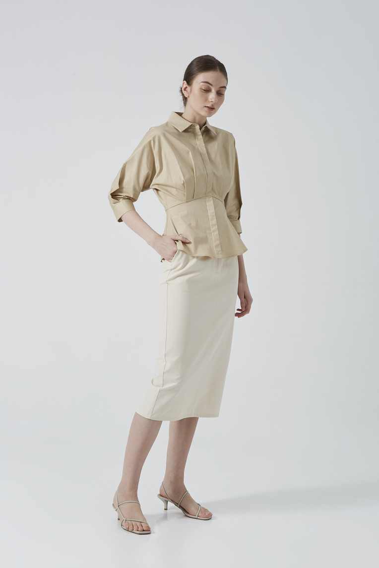 Cotton Pleated Shirt