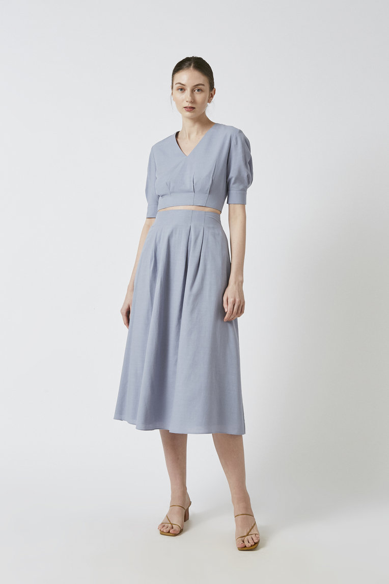 Textured Cotton Cropped Top 