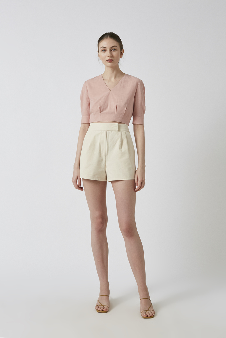 Textured Cotton Cropped Top 