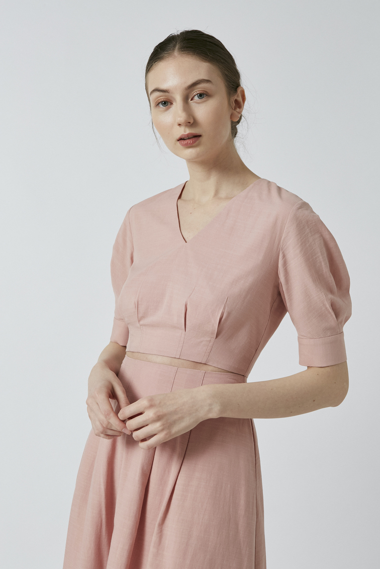 Textured Cotton Cropped Top 