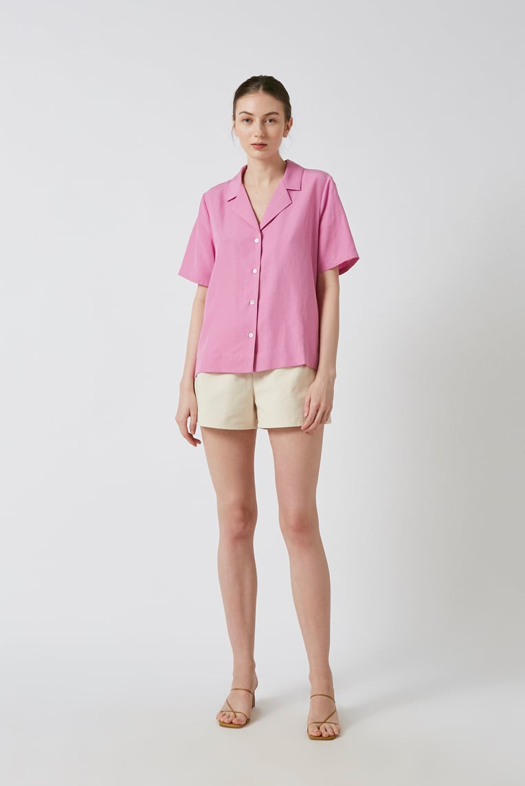 Viscose Button-down Relaxed Shirt