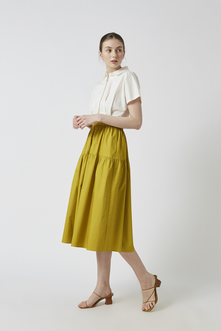 Cotton Pleated Cropped Shirt 