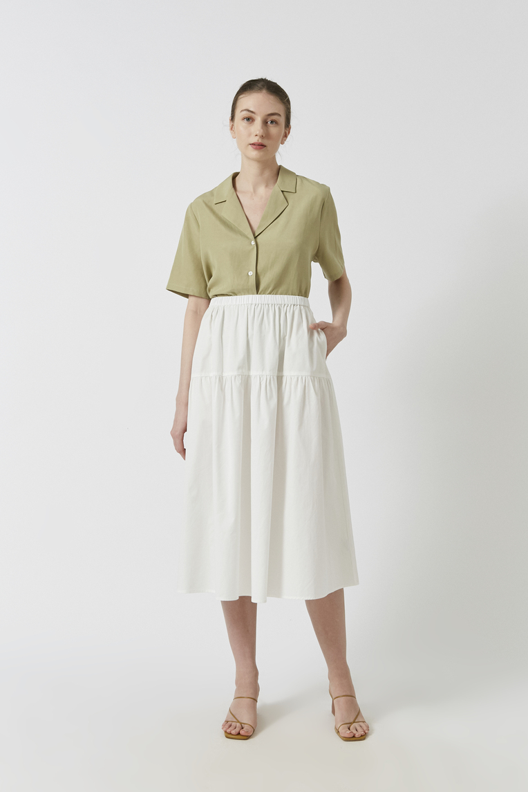 Viscose Button-down Relaxed Shirt