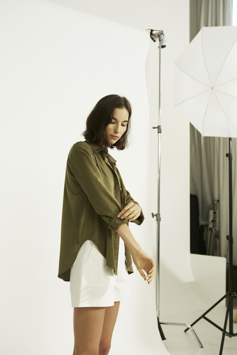 Button-Down Rayon Shirt 