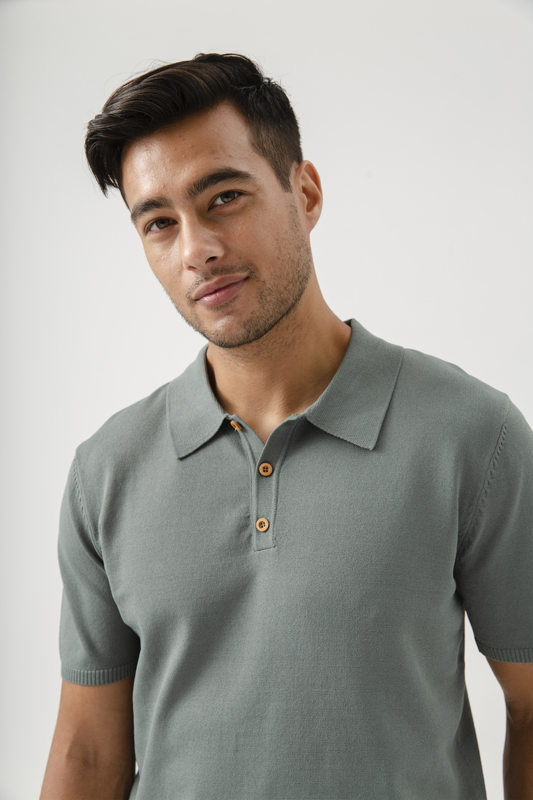 Button-Front Knitted Shirt