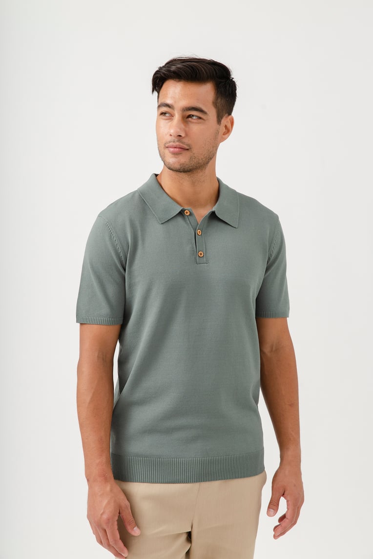 Button-Front Knitted Shirt