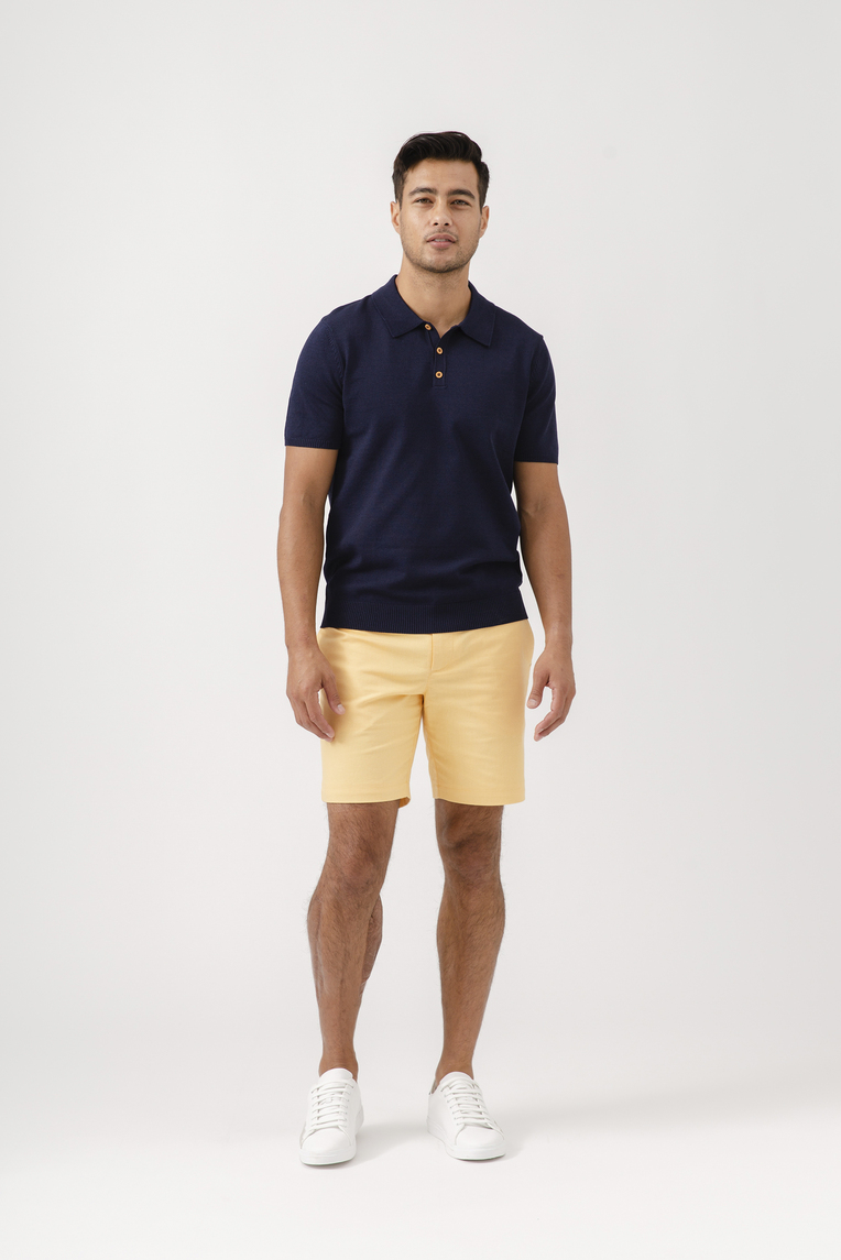 Relaxed Fit Linen Bermuda Shorts