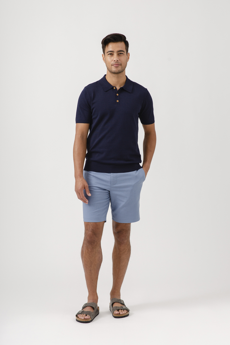 Relaxed Fit Linen Bermuda Shorts