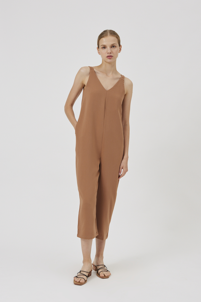 Crepe V-Neck Jumpsuit