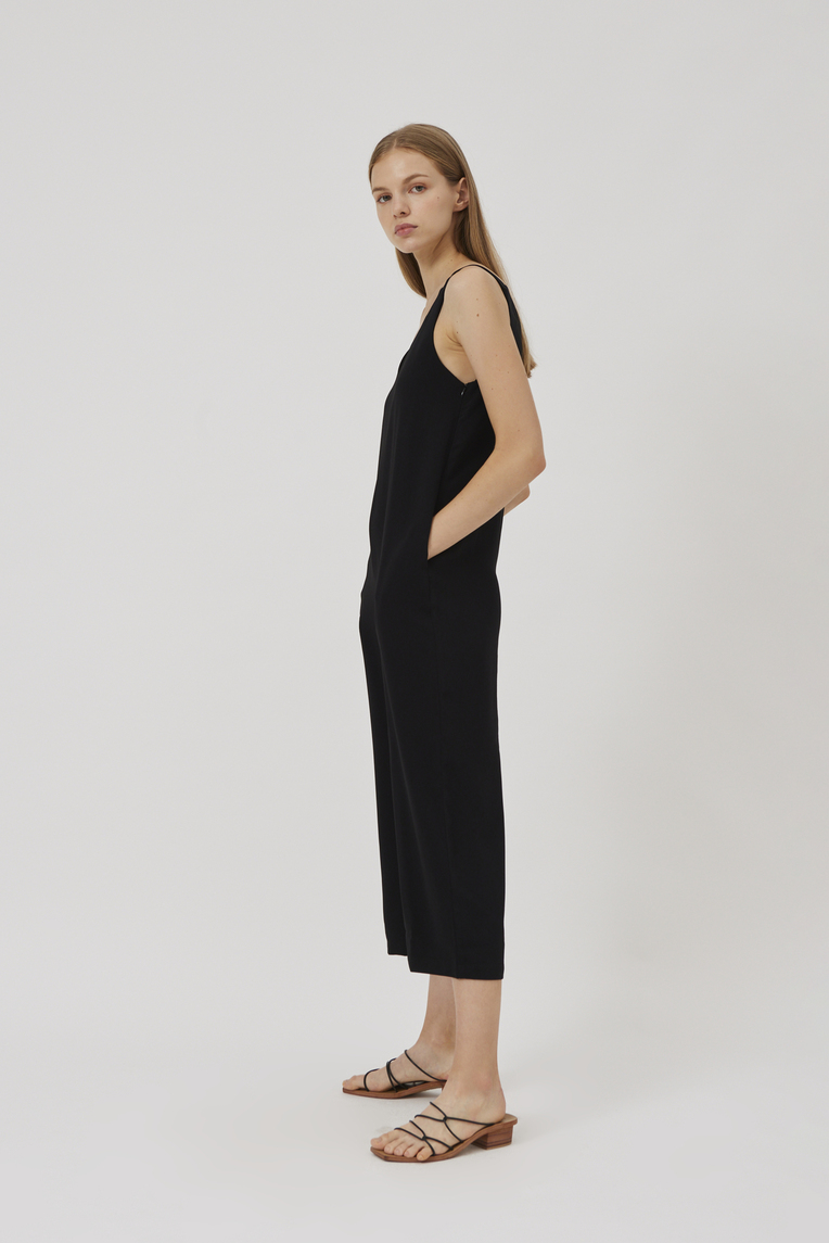 Crepe V-Neck Jumpsuit