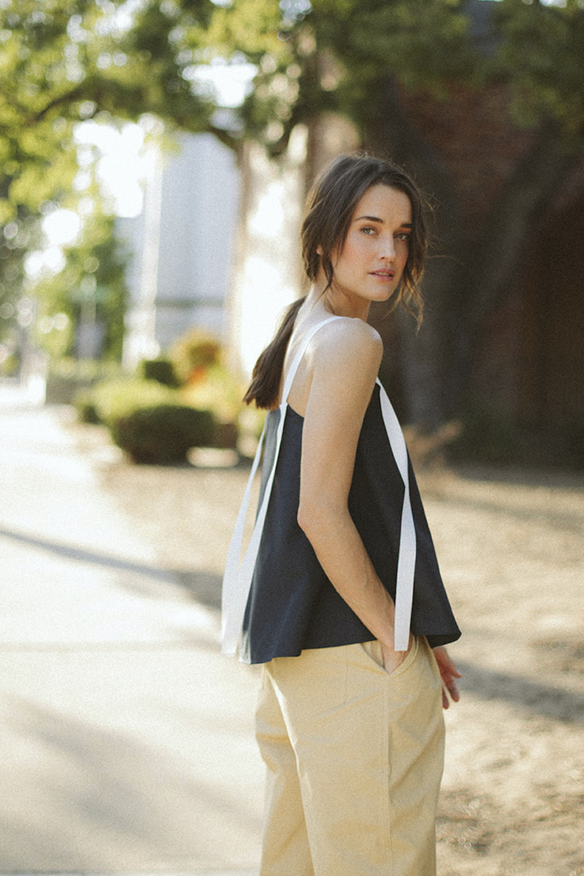 Ribbon Linen Top