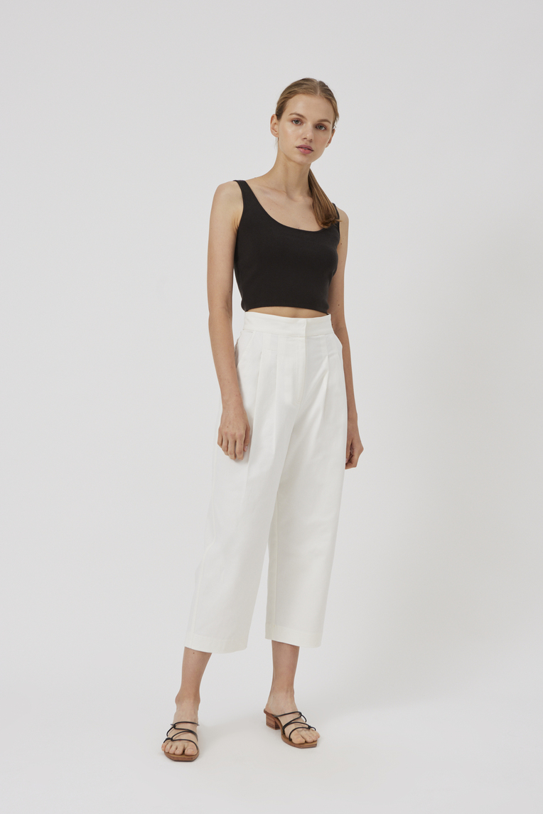 Square-Neck Knit Crop Top 