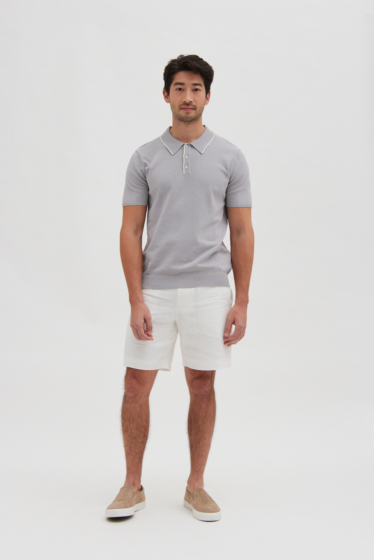 Contrast Collared Knit Shirt