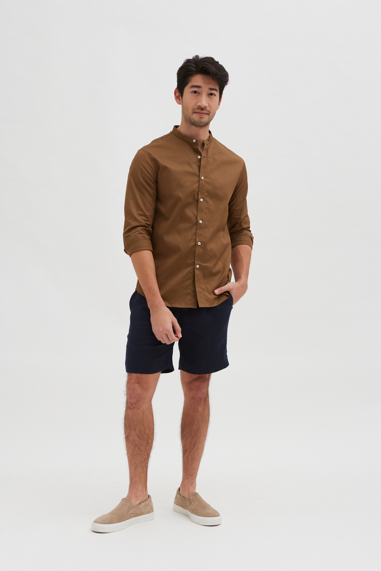 Organic Cotton Mandarin Collar Shirt