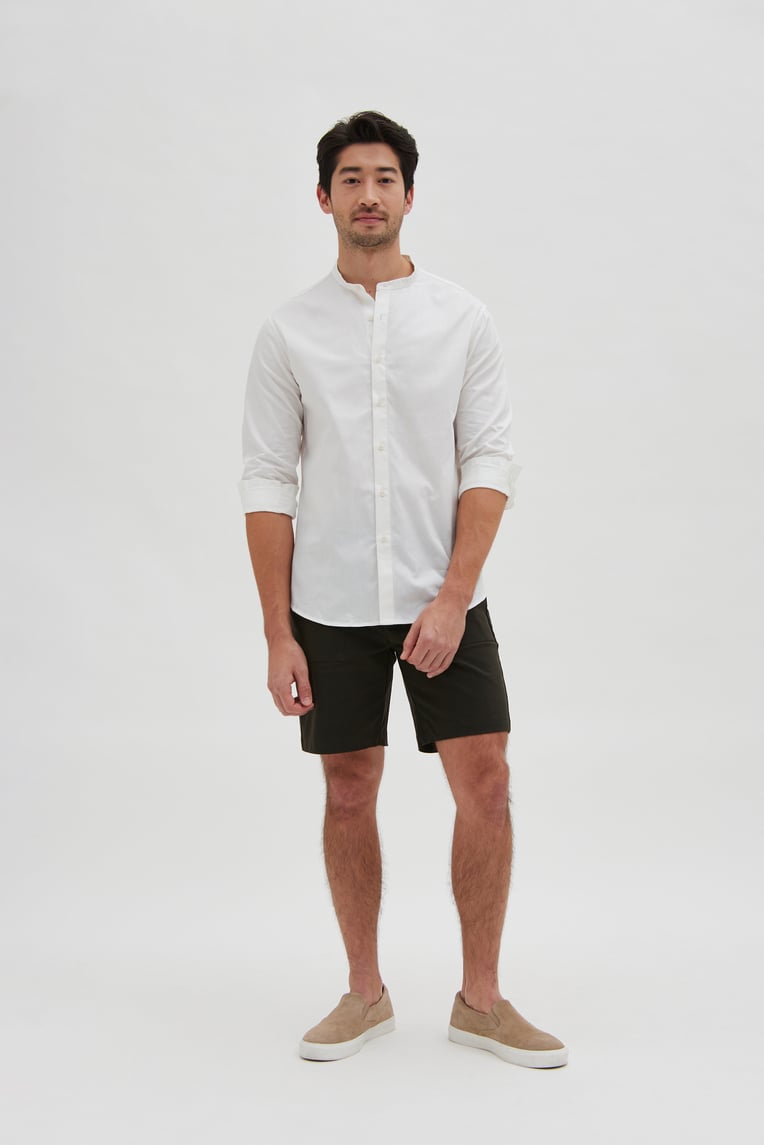 Organic Cotton Mandarin Collar Shirt