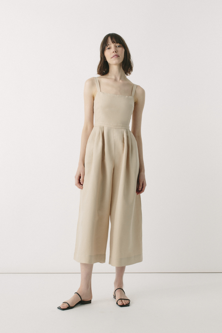 Linen Pleated Jumpsuit