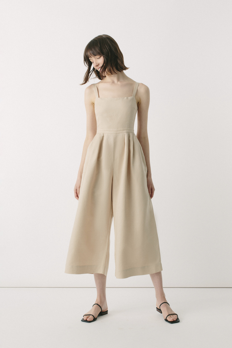 Linen Pleated Jumpsuit