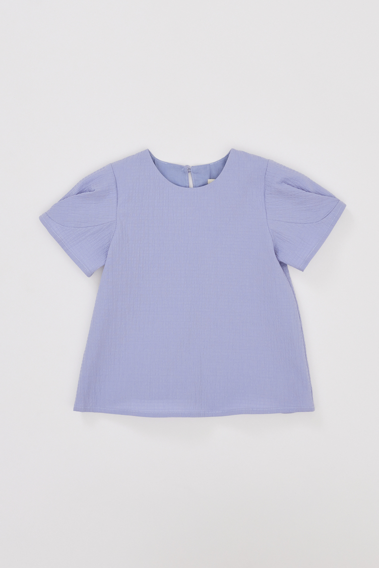 Seersucker Puff Sleeve Top